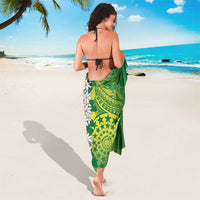 Cook Islands Tiare Maori With Conch Shell Sarong Pasifika Fest Polynesian Tattoo Green LT14 - Polynesian Pride