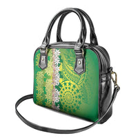 Cook Islands Tiare Maori With Conch Shell Shoulder Handbag Pasifika Fest Polynesian Tattoo Green LT14 - Polynesian Pride