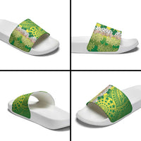 Cook Islands Tiare Maori With Conch Shell Slide Sandals Pasifika Fest Polynesian Tattoo Green LT14 - Polynesian Pride
