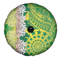 Cook Islands Tiare Maori With Conch Shell Spare Tire Cover Pasifika Fest Polynesian Tattoo Green LT14 - Polynesian Pride