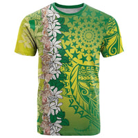 Cook Islands Tiare Maori With Conch Shell T Shirt Pasifika Fest Polynesian Tattoo Green LT14 Green - Polynesian Pride