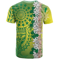 Cook Islands Tiare Maori With Conch Shell T Shirt Pasifika Fest Polynesian Tattoo Green LT14 - Polynesian Pride