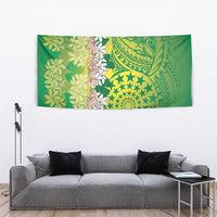 Cook Islands Tiare Maori With Conch Shell Tapestry Pasifika Fest Polynesian Tattoo Green LT14 - Polynesian Pride