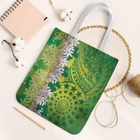 Cook Islands Tiare Maori With Conch Shell Tote Bag Pasifika Fest Polynesian Tattoo Green