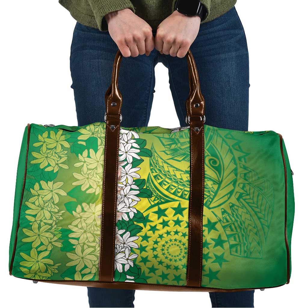 Cook Islands Tiare Maori With Conch Shell Travel Bag Pasifika Fest Polynesian Tattoo Green LT14 Green - Polynesian Pride