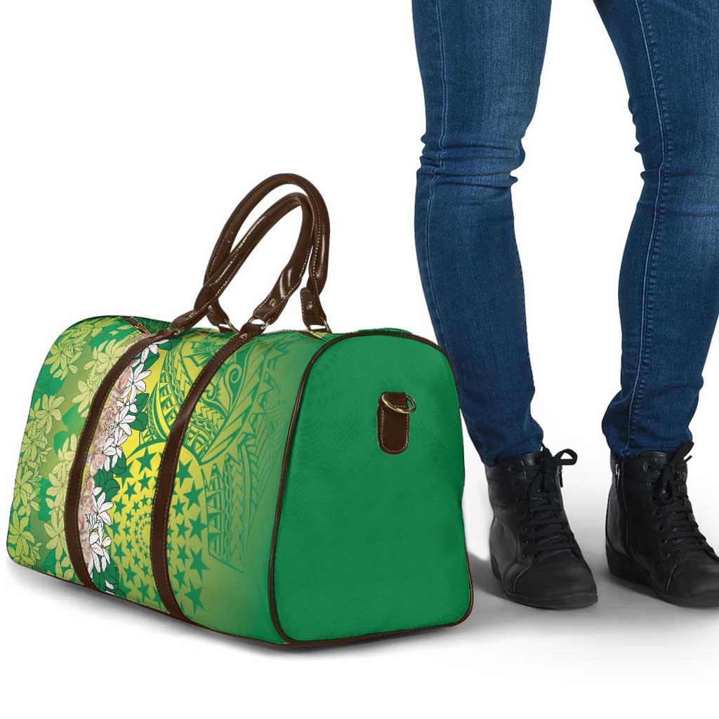 Cook Islands Tiare Maori With Conch Shell Travel Bag Pasifika Fest Polynesian Tattoo Green LT14 - Polynesian Pride