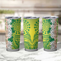 Cook Islands Tiare Maori With Conch Shell Tumbler Cup Pasifika Fest Polynesian Tattoo Green LT14 - Polynesian Pride