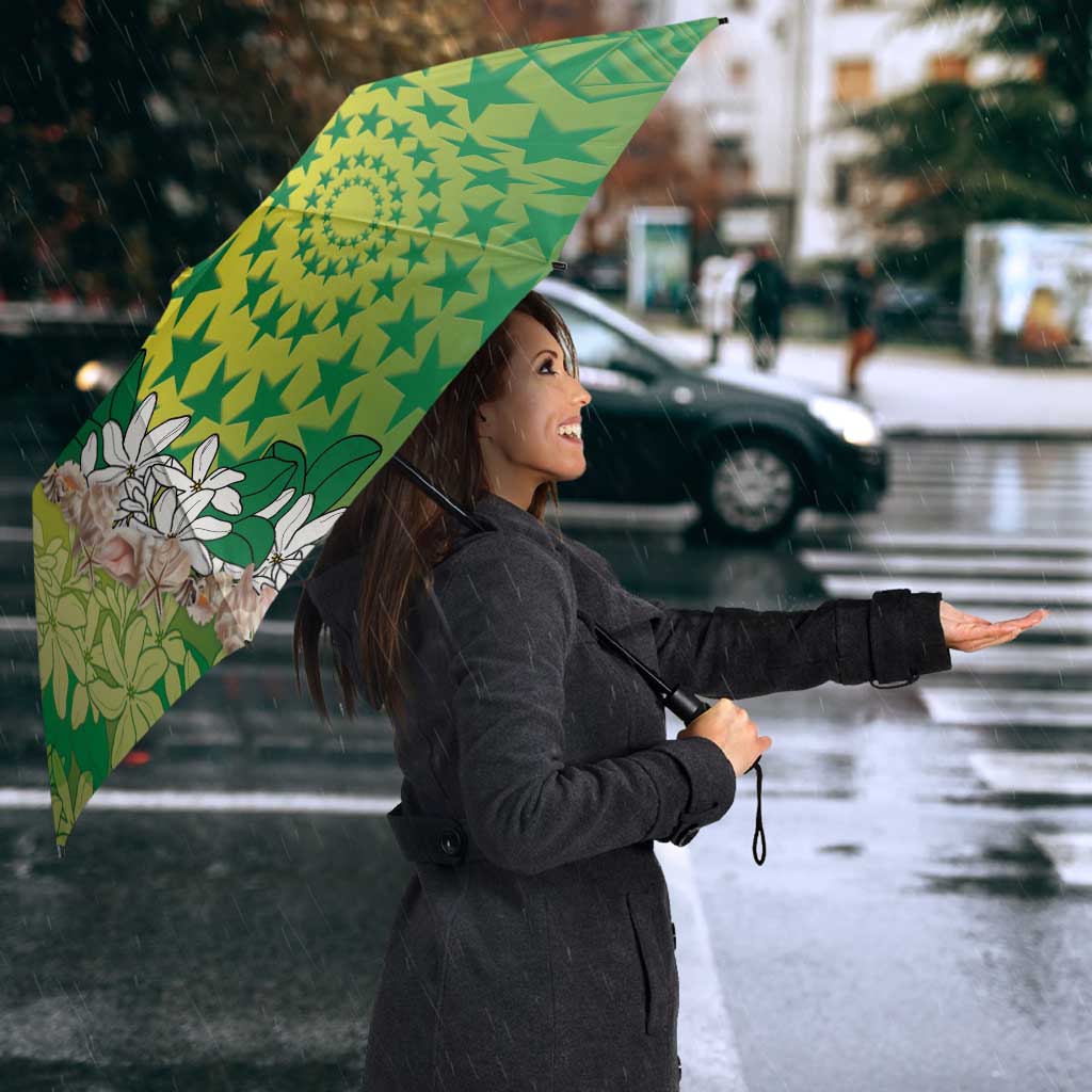 Cook Islands Tiare Maori With Conch Shell Umbrella Pasifika Fest Polynesian Tattoo Green LT14 - Polynesian Pride