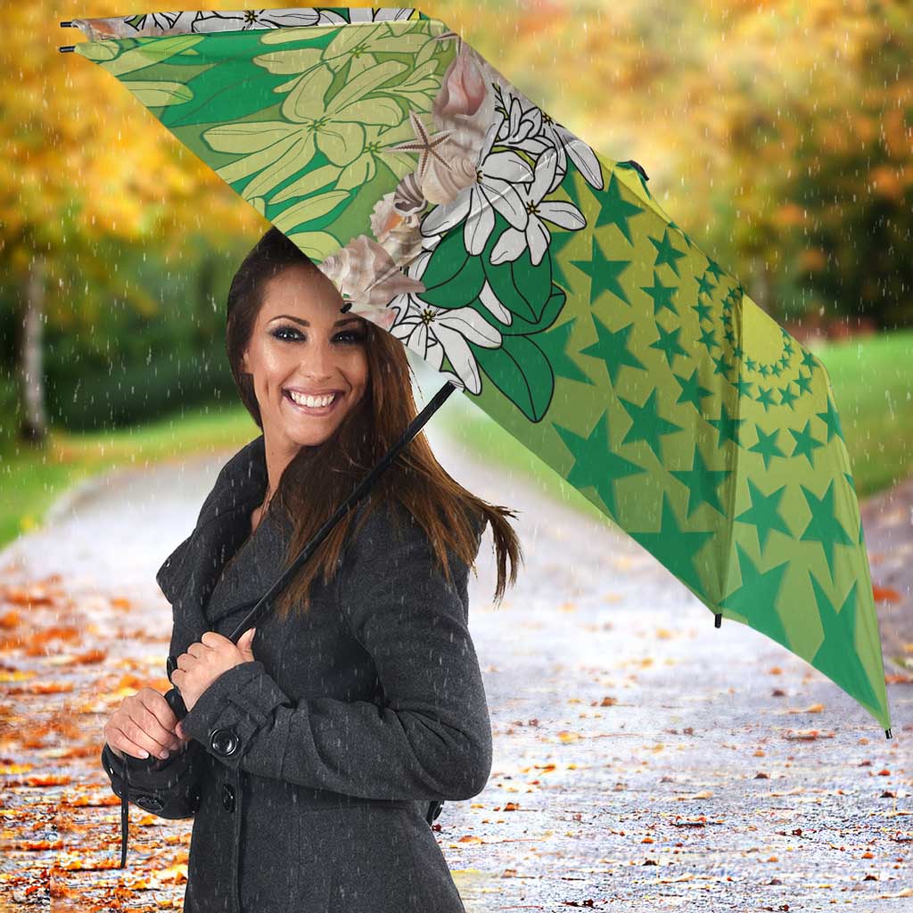 Cook Islands Tiare Maori With Conch Shell Umbrella Pasifika Fest Polynesian Tattoo Green LT14 - Polynesian Pride