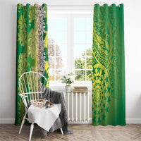 Cook Islands Tiare Maori With Conch Shell Window Curtain Pasifika Fest Polynesian Tattoo Green LT14 - Polynesian Pride