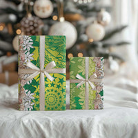Cook Islands Tiare Maori With Conch Shell Wrapping Paper Pasifika Fest Polynesian Tattoo Green LT14 - Polynesian Pride