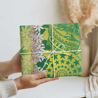 Cook Islands Tiare Maori With Conch Shell Wrapping Paper Pasifika Fest Polynesian Tattoo Green LT14 - Polynesian Pride