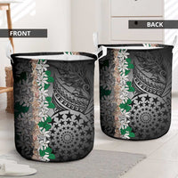 Cook Islands Tiare Maori With Conch Shell Laundry Basket Pasifika Fest Polynesian Tattoo Black LT14 - Polynesian Pride