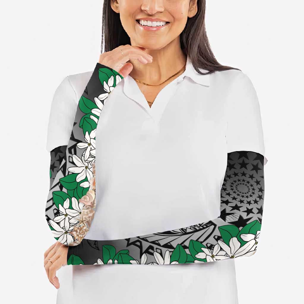 Cook Islands Tiare Maori With Conch Shell Arm Sleeves Pasifika Fest Polynesian Tattoo Black LT14 - Polynesian Pride