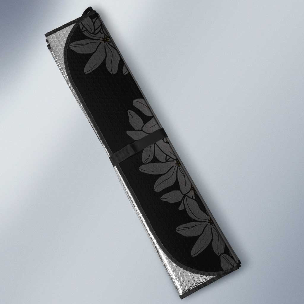 Cook Islands Tiare Maori With Conch Shell Auto Sun Shade Pasifika Fest Polynesian Tattoo Black LT14 - Polynesian Pride