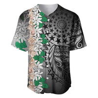 Cook Islands Tiare Maori With Conch Shell Baseball Jersey Pasifika Fest Polynesian Tattoo Black