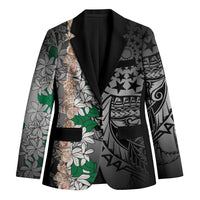 Cook Islands Tiare Maori With Conch Shell Blazer Pasifika Fest Polynesian Tattoo Black LT14 Unisex Black - Polynesian Pride