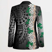 Cook Islands Tiare Maori With Conch Shell Blazer Pasifika Fest Polynesian Tattoo Black LT14 - Polynesian Pride