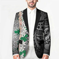 Cook Islands Tiare Maori With Conch Shell Blazer Pasifika Fest Polynesian Tattoo Black LT14 - Polynesian Pride