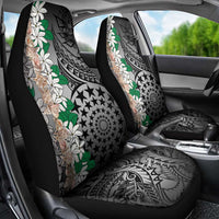 Cook Islands Tiare Maori With Conch Shell Car Seat Cover Pasifika Fest Polynesian Tattoo Black LT14 - Polynesian Pride