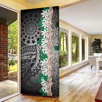 Cook Islands Tiare Maori With Conch Shell Door Cover Pasifika Fest Polynesian Tattoo Black LT14 - Polynesian Pride
