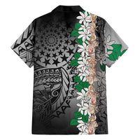 Cook Islands Tiare Maori With Conch Shell Family Matching Off Shoulder Maxi Dress and Hawaiian Shirt Pasifika Fest Polynesian Tattoo Black