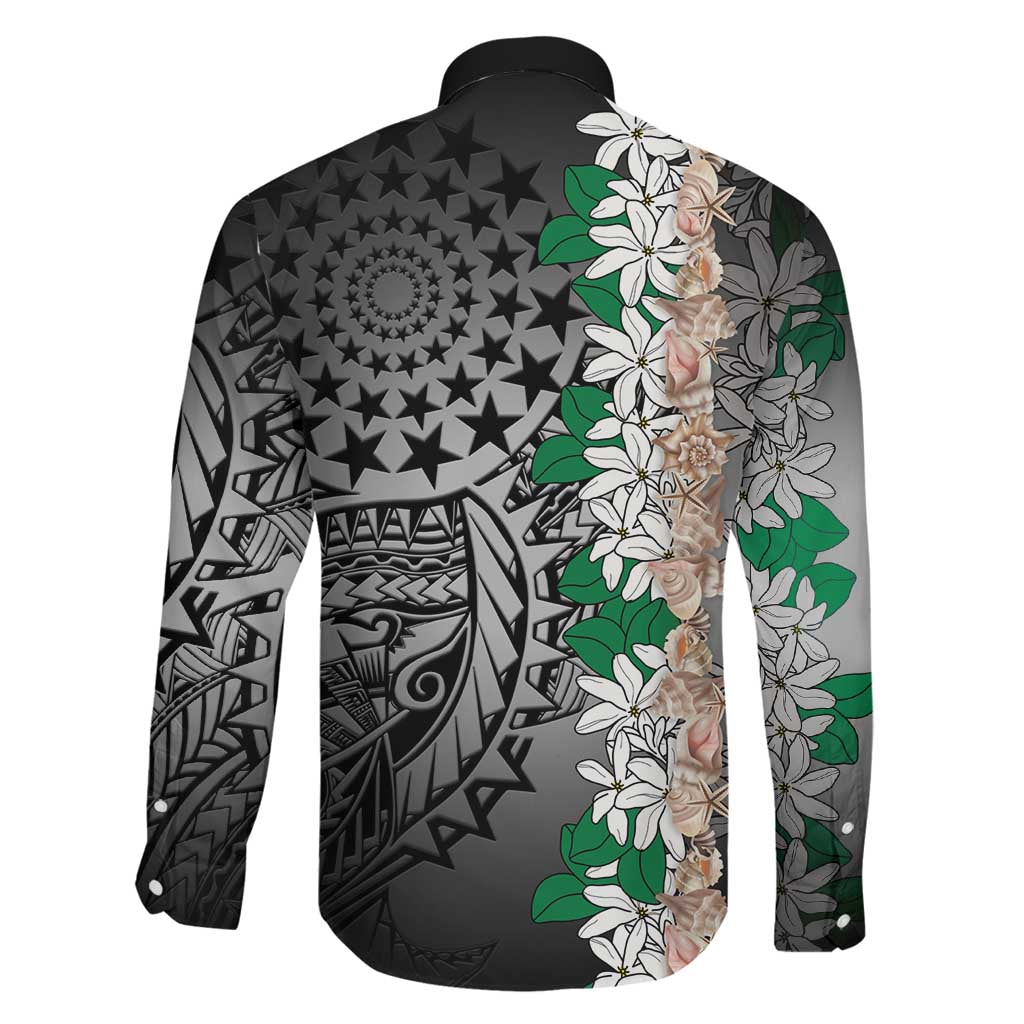 Cook Islands Tiare Maori With Conch Shell Family Matching Summer Maxi Dress and Hawaiian Shirt Pasifika Fest Polynesian Tattoo Black