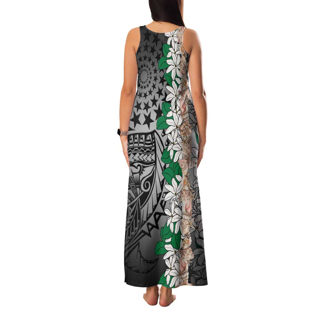 Cook Islands Tiare Maori With Conch Shell Family Matching Tank Maxi Dress and Hawaiian Shirt Pasifika Fest Polynesian Tattoo Black