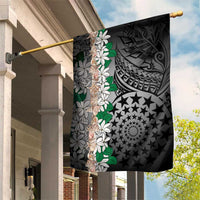 Cook Islands Tiare Maori With Conch Shell Garden Flag Pasifika Fest Polynesian Tattoo Black LT14 House Flag Black - Polynesian Pride