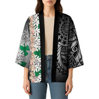 Cook Islands Tiare Maori With Conch Shell Kimono Pasifika Fest Polynesian Tattoo Black LT14 - Polynesian Pride