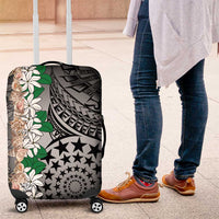 Cook Islands Tiare Maori With Conch Shell Luggage Cover Pasifika Fest Polynesian Tattoo Black LT14 Black - Polynesian Pride