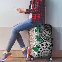 Cook Islands Tiare Maori With Conch Shell Luggage Cover Pasifika Fest Polynesian Tattoo Black LT14 - Polynesian Pride