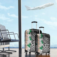 Cook Islands Tiare Maori With Conch Shell Luggage Cover Pasifika Fest Polynesian Tattoo Black LT14 - Polynesian Pride