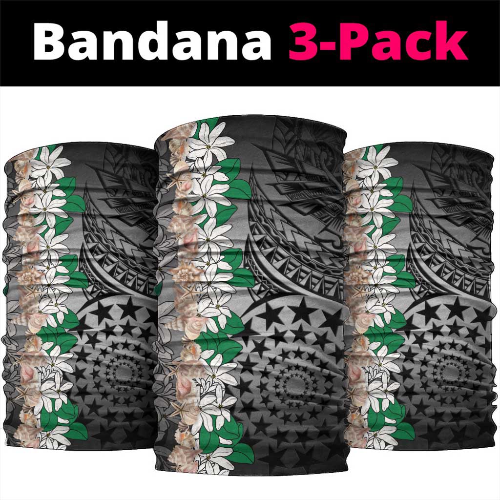 Cook Islands Tiare Maori With Conch Shell Neck Gaiter Pasifika Fest Polynesian Tattoo Black LT14 package One Size: 25*50cm Black - Polynesian Pride