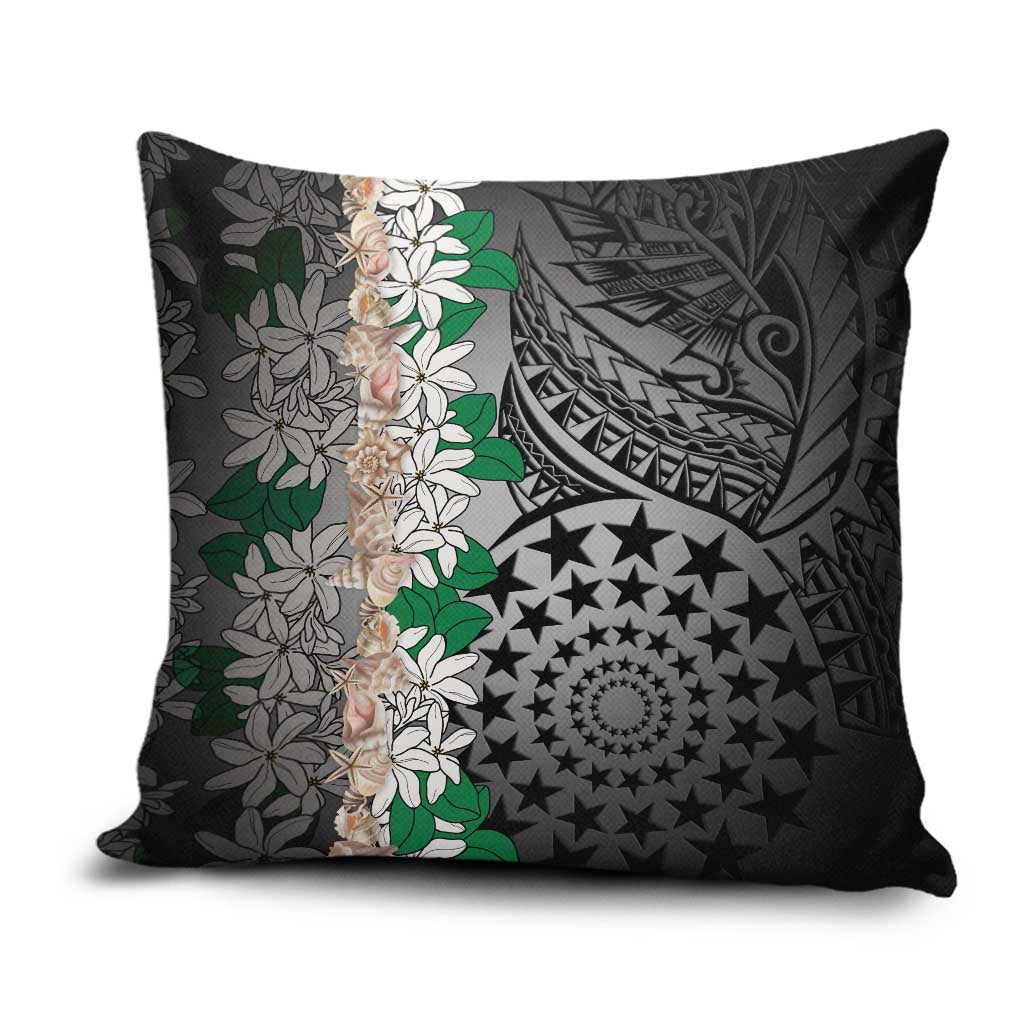 Cook Islands Tiare Maori With Conch Shell Pillow Cover Pasifika Fest Polynesian Tattoo Black LT14 Black - Polynesian Pride