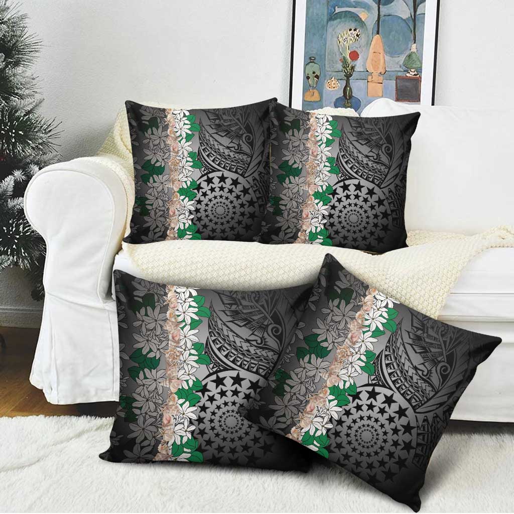 Cook Islands Tiare Maori With Conch Shell Pillow Cover Pasifika Fest Polynesian Tattoo Black LT14 - Polynesian Pride