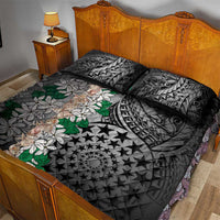 Cook Islands Tiare Maori With Conch Shell Quilt Bed Set Pasifika Fest Polynesian Tattoo Black LT14 - Polynesian Pride
