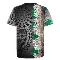 Cook Islands Tiare Maori With Conch Shell Rugby Jersey Pasifika Fest Polynesian Tattoo Black LT14 - Polynesian Pride