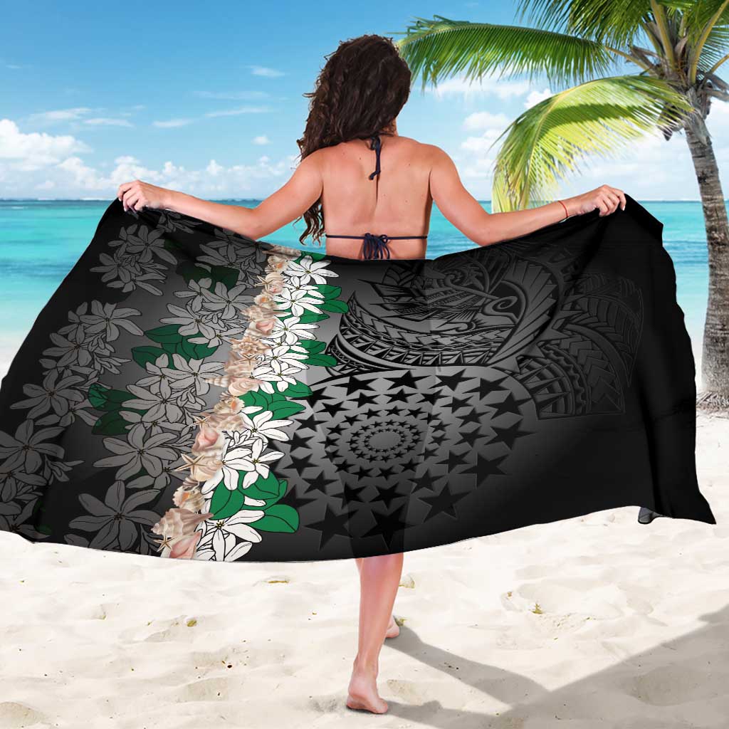 Cook Islands Tiare Maori With Conch Shell Sarong Pasifika Fest Polynesian Tattoo Black LT14 - Polynesian Pride