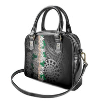 Cook Islands Tiare Maori With Conch Shell Shoulder Handbag Pasifika Fest Polynesian Tattoo Black