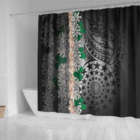 Cook Islands Tiare Maori With Conch Shell Shower Curtain Pasifika Fest Polynesian Tattoo Black LT14 - Polynesian Pride