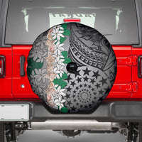 Cook Islands Tiare Maori With Conch Shell Spare Tire Cover Pasifika Fest Polynesian Tattoo Black LT14 - Polynesian Pride