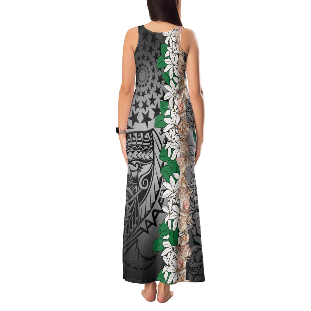 Cook Islands Tiare Maori With Conch Shell Tank Maxi Dress Pasifika Fest Polynesian Tattoo Black LT14 - Polynesian Pride
