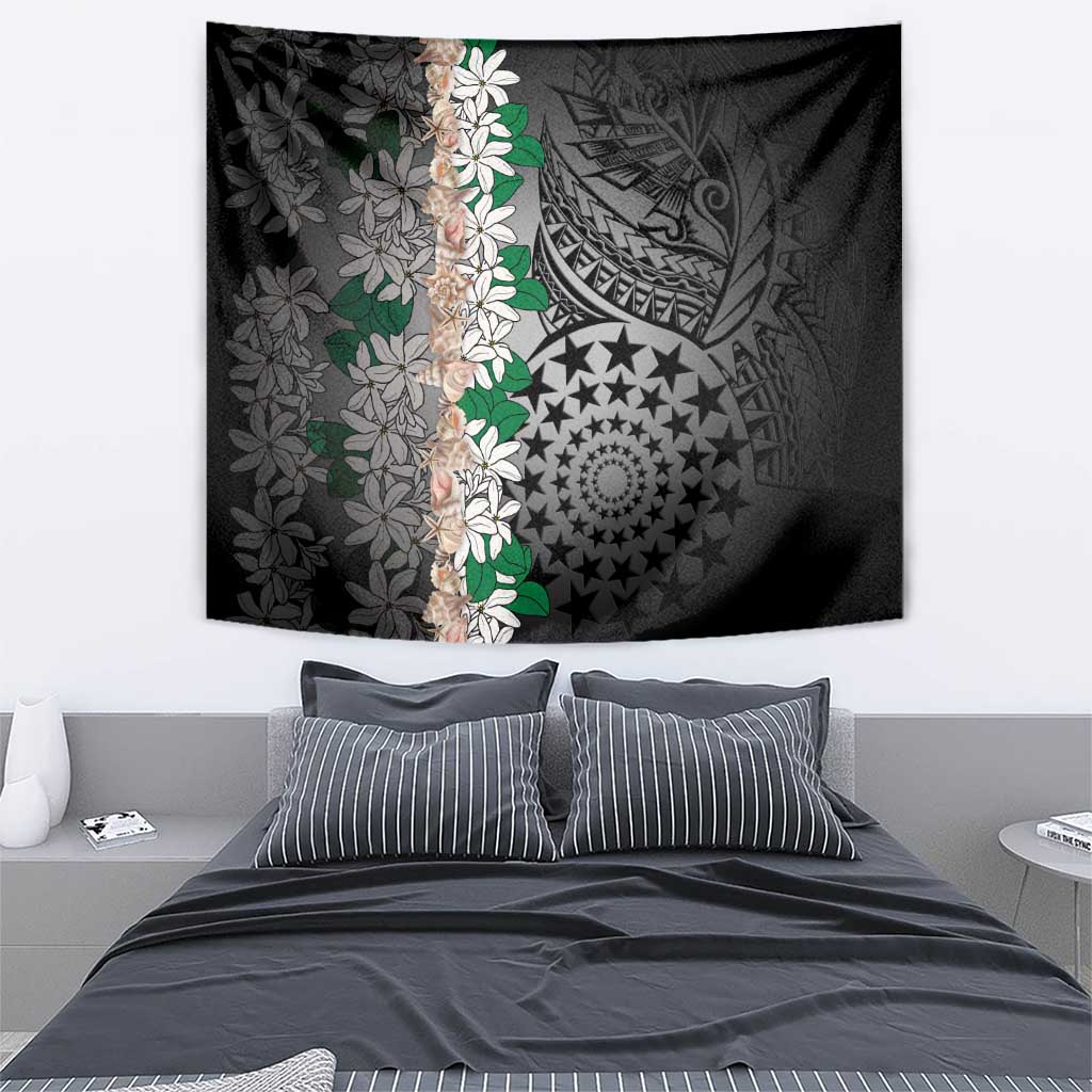 Cook Islands Tiare Maori With Conch Shell Tapestry Pasifika Fest Polynesian Tattoo Black LT14 - Polynesian Pride