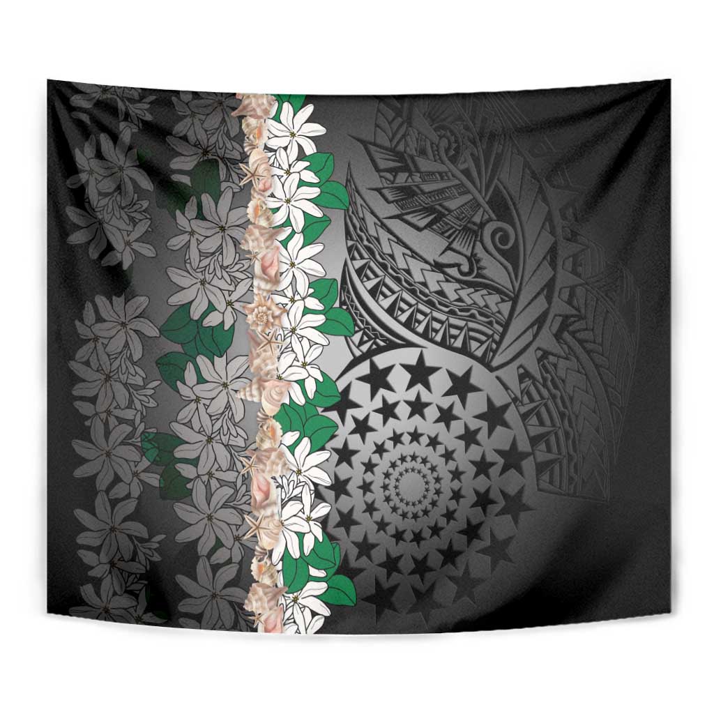 Cook Islands Tiare Maori With Conch Shell Tapestry Pasifika Fest Polynesian Tattoo Black LT14 - Polynesian Pride