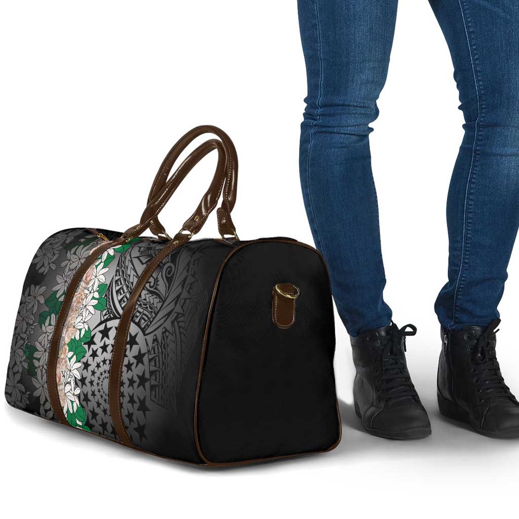 Cook Islands Tiare Maori With Conch Shell Travel Bag Pasifika Fest Polynesian Tattoo Black LT14 - Polynesian Pride