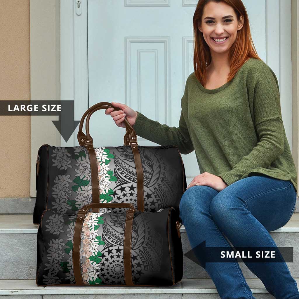 Cook Islands Tiare Maori With Conch Shell Travel Bag Pasifika Fest Polynesian Tattoo Black LT14 - Polynesian Pride