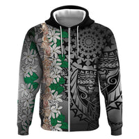 Cook Islands Tiare Maori With Conch Shell Zip Hoodie Pasifika Fest Polynesian Tattoo Black LT14 Zip Hoodie Black - Polynesian Pride