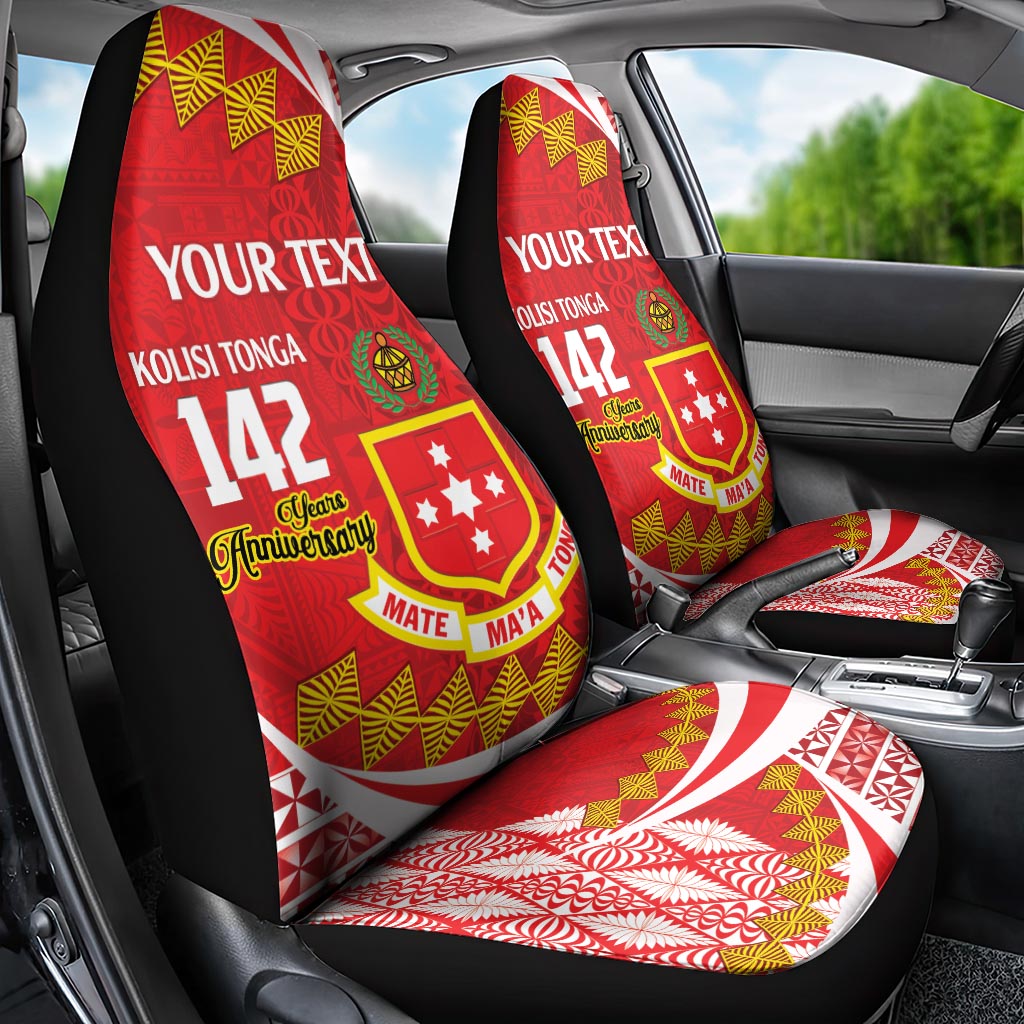 Personalised Kolisi Tonga College Atele Car Seat Cover Mate Maa Tonga 142 Years Anniversary
