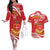 Personalised Kolisi Tonga College Atele Couples Matching Off The Shoulder Long Sleeve Dress and Hawaiian Shirt Mate Maa Tonga 142 Years Anniversary